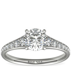 Graduated Pavé Diamond Engagement Ring in 14k White Gold (0.31 ct. tw.)